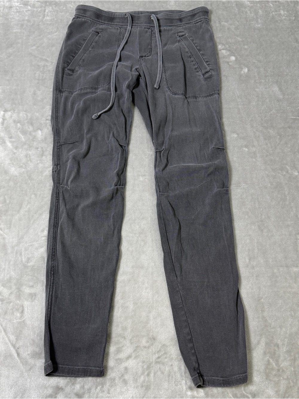 James Perse Light Gray Soft Drape Drawstring Utility Jogger Pants Women's Size 0